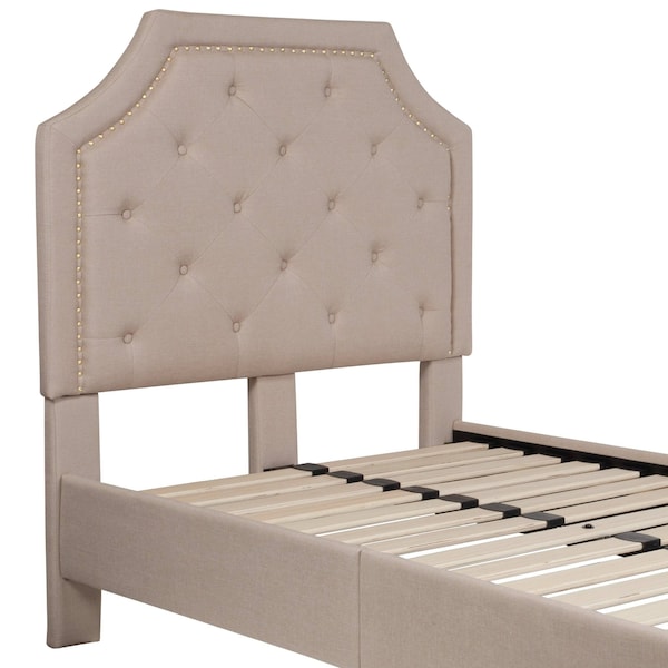 Flash Furniture Brighton Twin Platform Bed, Beige - SL-BK4-T-B-GG