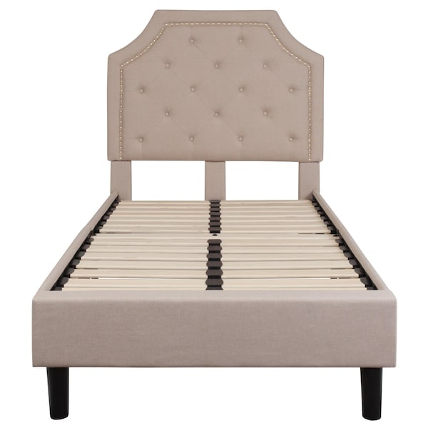 Flash Furniture Brighton Twin Platform Bed, Beige - SL-BK4-T-B-GG