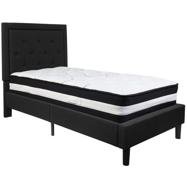 Flash Furniture Roxbury Twin Platform Bed Set, Black - SL-BM-21-GG