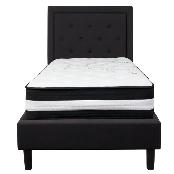 Flash Furniture Roxbury Twin Platform Bed Set, Black - SL-BM-21-GG