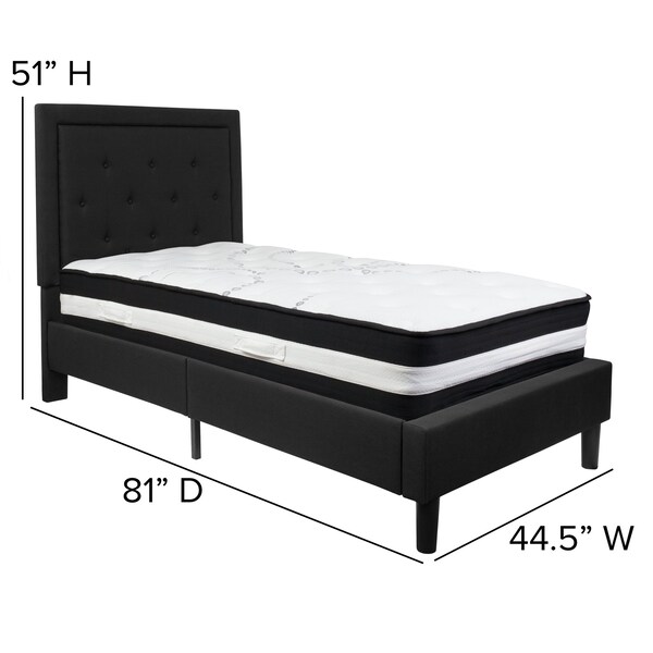 Flash Furniture Roxbury Twin Platform Bed Set, Black - SL-BM-21-GG