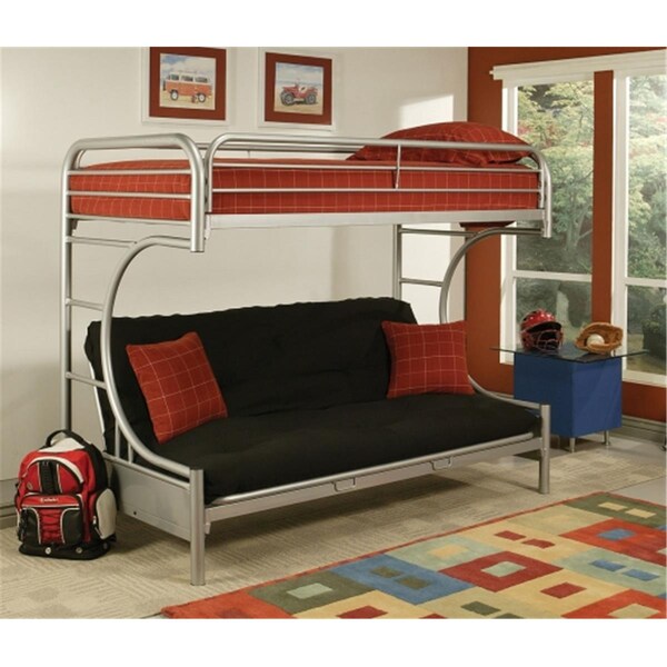 Acme Furniture Industry Eclipse Metal Twin Over Full Futon Bunk Bed In Silver - 02091W-SI