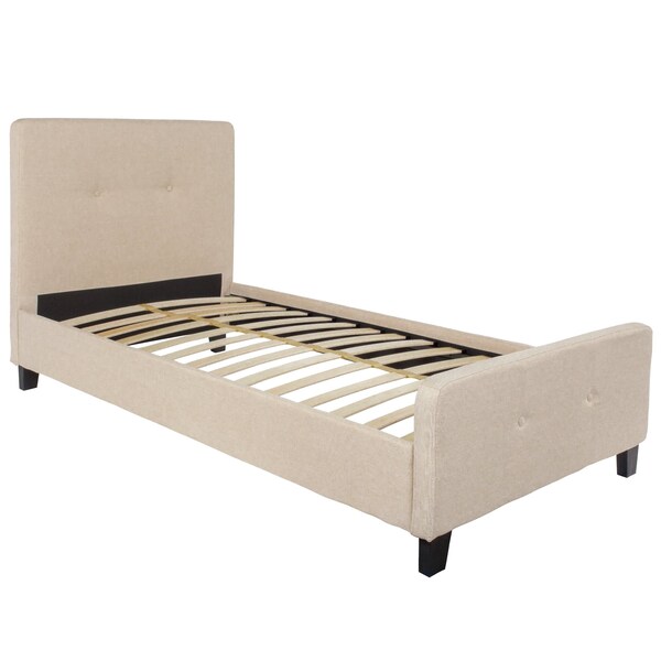 Flash Furniture Platform Bed, Tribeca, Twin, Beige - HG-17-GG
