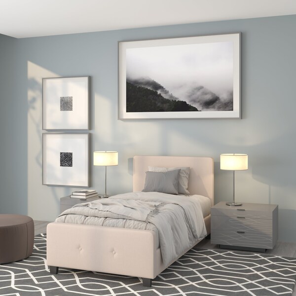 Flash Furniture Platform Bed, Tribeca, Twin, Beige - HG-17-GG