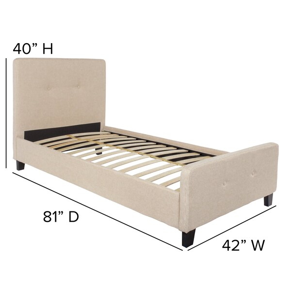 Flash Furniture Platform Bed, Tribeca, Twin, Beige - HG-17-GG