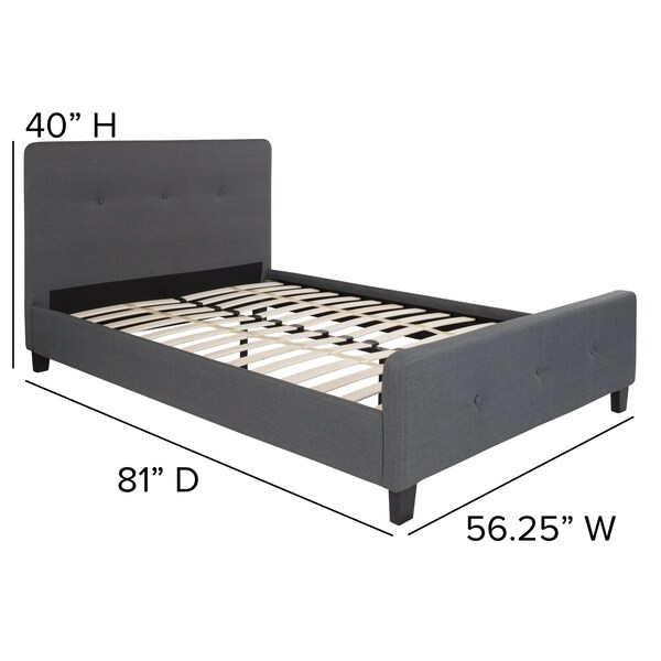 Flash Furniture Platform Bed, Tribeca, Full, Dark Gray - HG-30-GG
