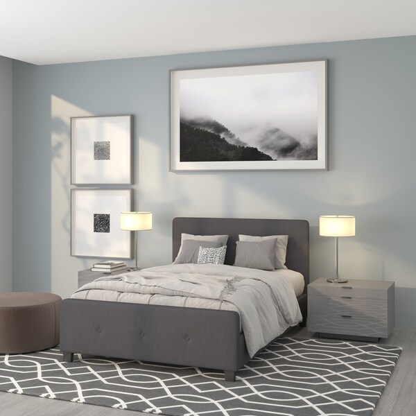 Flash Furniture Platform Bed, Tribeca, Full, Dark Gray - HG-30-GG