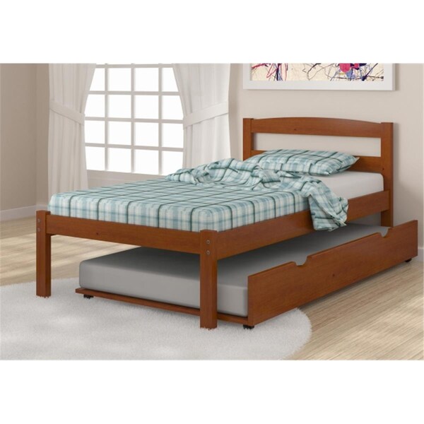 Pivot Direct Twin Size Econo Bed with Twin Size Trundle Bed in Light Espresso - PD_575TE_503E