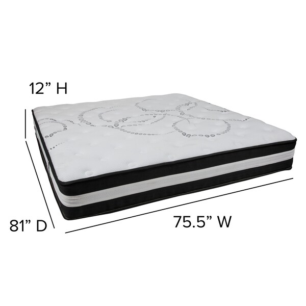 Flash Furniture 12" King Mattress & Memory Foam Topper Bundle - CL-E230P-2M35-K-GG