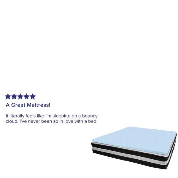 Flash Furniture 12" King Mattress & Memory Foam Topper Bundle - CL-E230P-2M35-K-GG