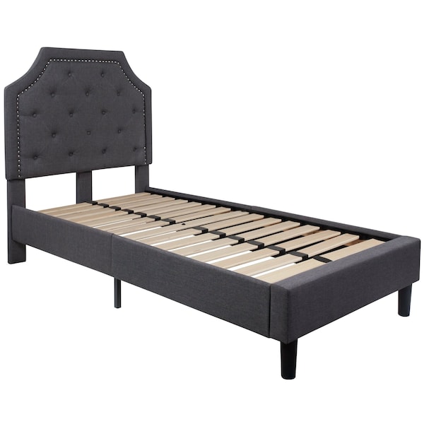 Flash Furniture Twin Size Dk Gray Fabric Platform Bed w/ Mattress - SL-BM10-13-GG