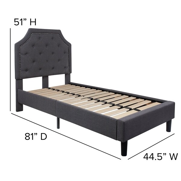 Flash Furniture Twin Size Dk Gray Fabric Platform Bed w/ Mattress - SL-BM10-13-GG