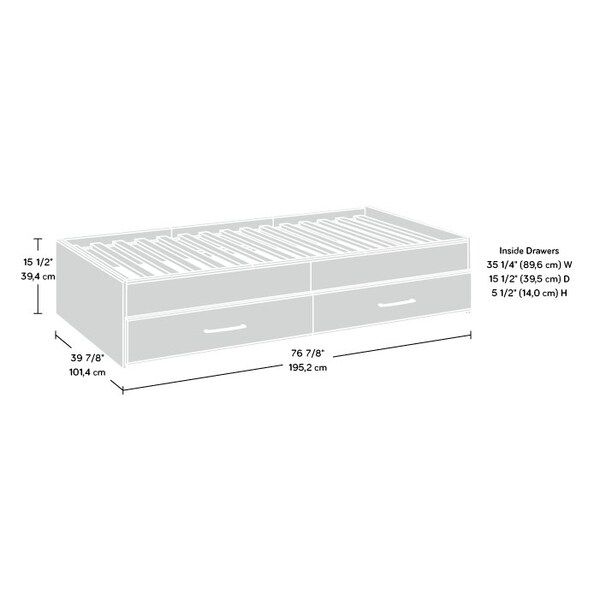Sauder Summit Station Twin Mates Bed Gla Oak , Accommodates twin-sized mattress - 431998