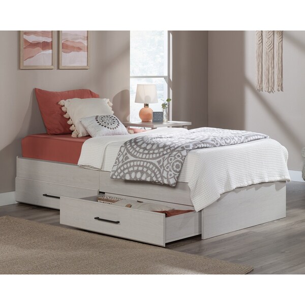 Sauder Summit Station Twin Mates Bed Gla Oak , Accommodates twin-sized mattress - 431998