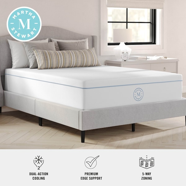Martha Stewart SleepComplete 12 Inch Full Medium Firm Hybrid Pocket Spring and Foam Dual-Action Cooling Mattress - CL-MODE1-12F-MS
