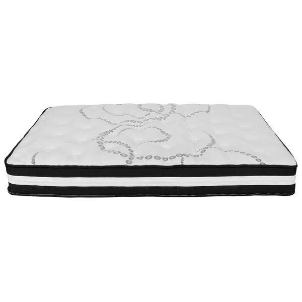 Flash Furniture Full Size Beige Fabric Platform Bed & Mattress - HG-BM10-18-GG