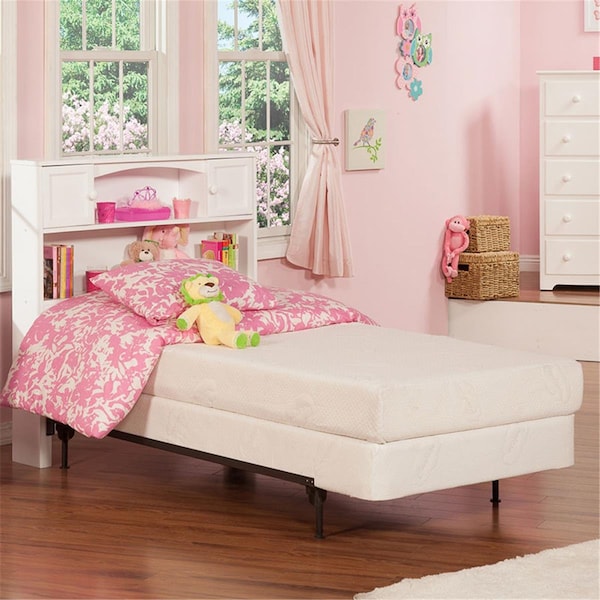 Atlantic Furniture Newport Twin Size Bookcase Headboard, White - AR285822