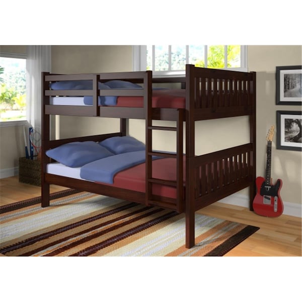 Pivot Direct Pivot Direct PD-1015-3CP Full Over Full Mission Bunk Bed in Dark Cappuccino - PD_1015_3CP