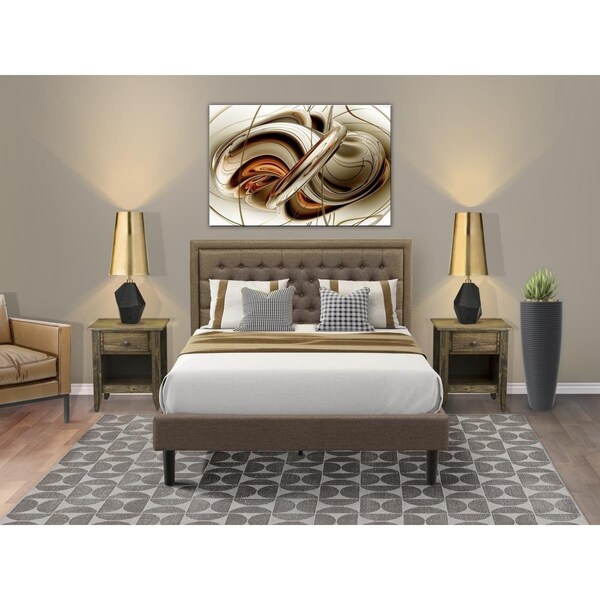East West Furniture 3 Piece Kendall Bedroom Set - Black - KD18Q-2GA07