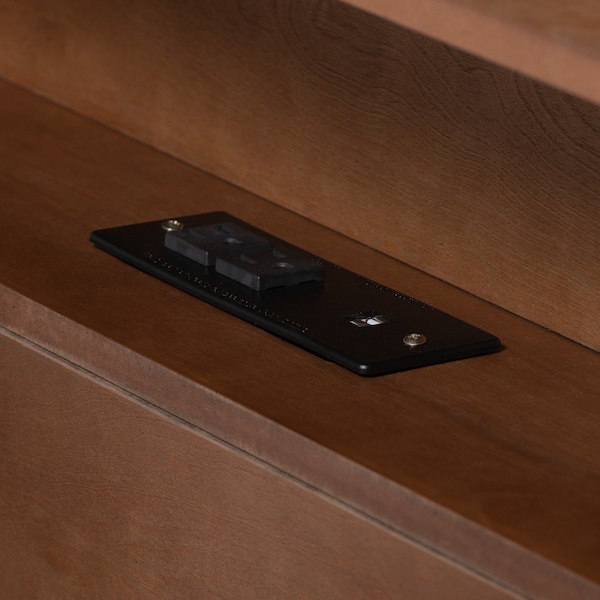 Baxton Studio Harper MidCentury  Walnut Brown Finished Wood Full Size Platform Bed with Charging Station - 218-11885-ZORO