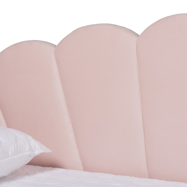 Baxton Studio Timila Modern and Contemporary Light Pink Velvet Fabric Upholstered Full Size Daybed - 213-11551-ZORO
