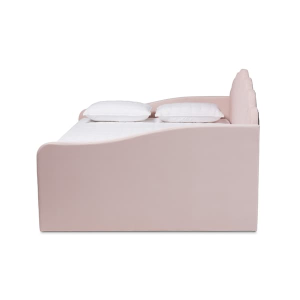 Baxton Studio Timila Modern and Contemporary Light Pink Velvet Fabric Upholstered Full Size Daybed - 213-11551-ZORO