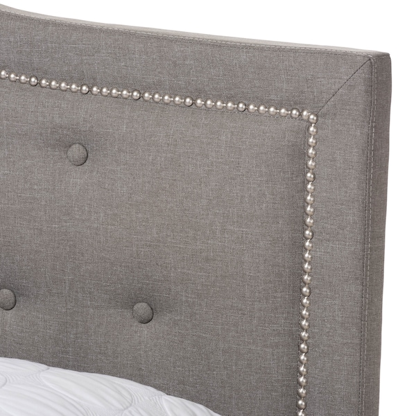 Baxton Studio Emerson Modern Light Grey Upholstered King Size Bed - 136-7447