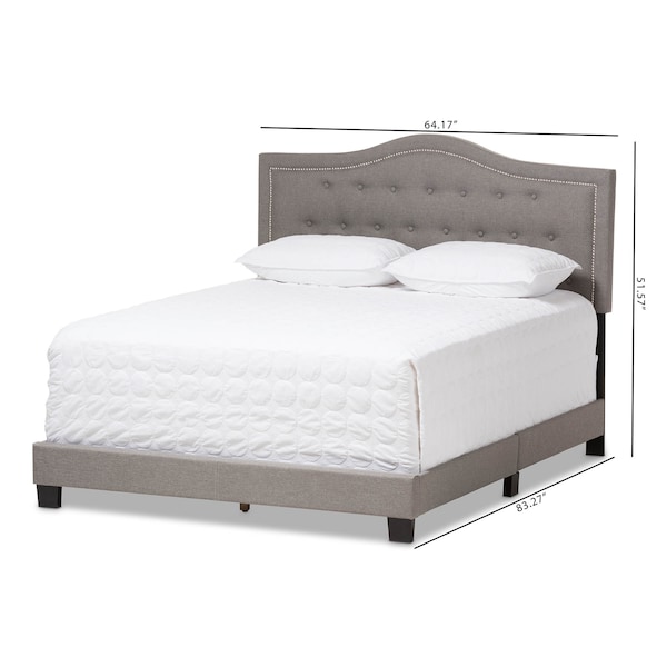 Baxton Studio Emerson Modern Light Grey Upholstered King Size Bed - 136-7447