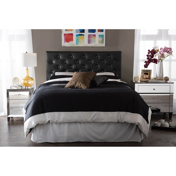 Baxton Studio Viviana Faux Leather Upholstered Button-tufted Full Size Headboard - 120-6454