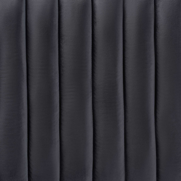 Baxton Studio Emile ModernGrey Velvet Upholstered and Dark Brown Finished Wood Headboard-Queen - 200-12405-ZORO