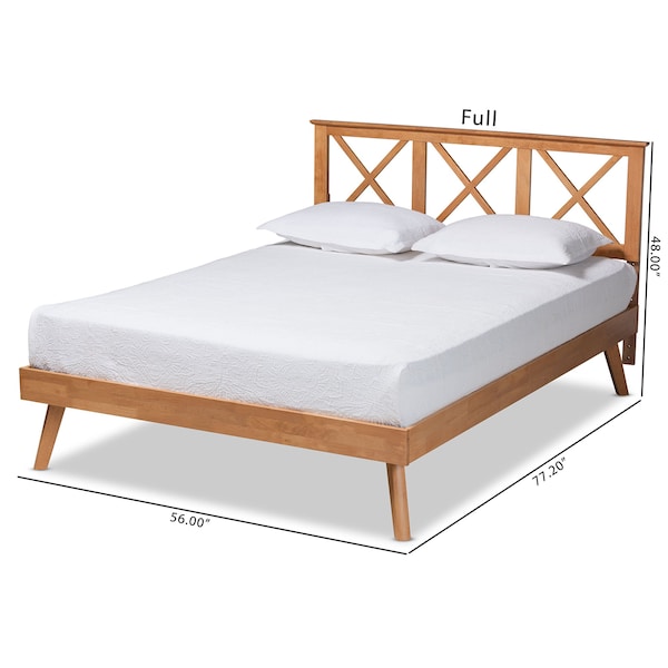 Baxton Studio Galvin Modern and Contemporary Brown Finished Wood Full Size Platform Bed - 179-11246-ZORO