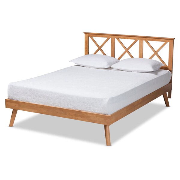 Baxton Studio Galvin Modern and Contemporary Brown Finished Wood Full Size Platform Bed - 179-11246-ZORO