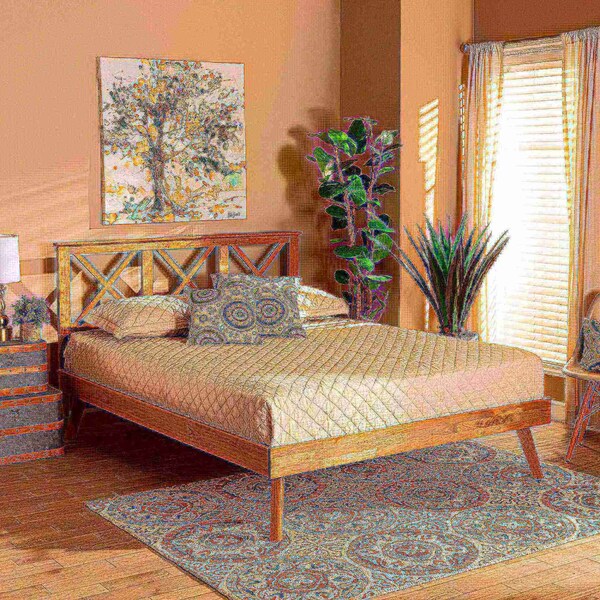 Baxton Studio Galvin Modern and Contemporary Brown Finished Wood Full Size Platform Bed - 179-11246-ZORO