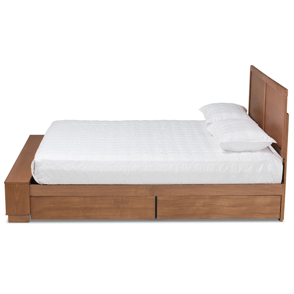Baxton Studio Tamsin Wood Full Size 4-Drawer Platform Bed with Built-In Shelves - 173-9419-10668