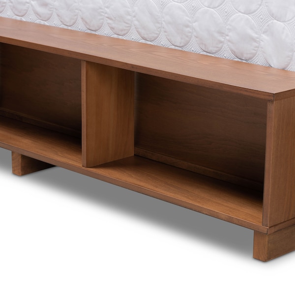 Baxton Studio Tamsin Wood Full Size 4-Drawer Platform Bed with Built-In Shelves - 173-9419-10668