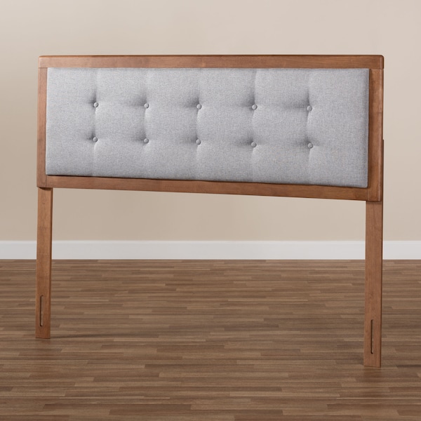 Baxton Studio Sarine Light Grey Walnut Finished Wood Queen Size Headboard - 156-9435