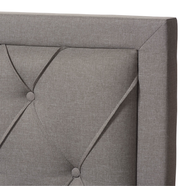 Baxton Studio Aurelie Modern Light Grey Upholstered King Size Storage Bed - 145-8129