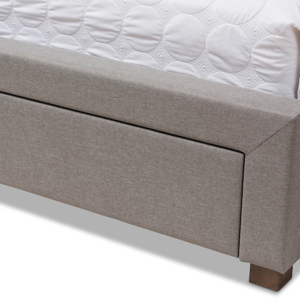 Baxton Studio Aurelie Modern Light Grey Upholstered King Size Storage Bed - 145-8129