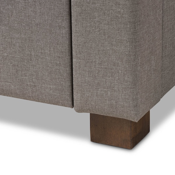 Baxton Studio Aurelie Modern Light Grey Upholstered King Size Storage Bed - 145-8129