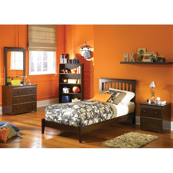 Atlantic Furniture Brooklyn Open Foot Bed - Antique Walnut, Queen Size - AP9041004