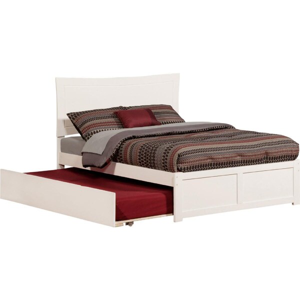 Atlantic Furniture Metro Flat Panel Flat Panel Foot Board with Urban Trundle Bed, White - Full - AR9032012