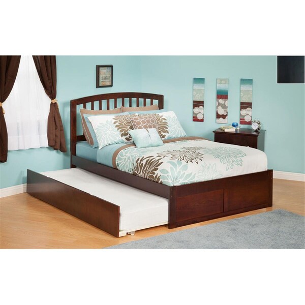 Atlantic Furniture Richmond Full Bed with Flat Panel Footboard and Urban Trundle in an Espresso Finish - AR8832011