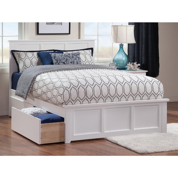 Atlantic Furniture Madison Match Foot Board with Urban Bed Drawers, White - Full - AR8636112