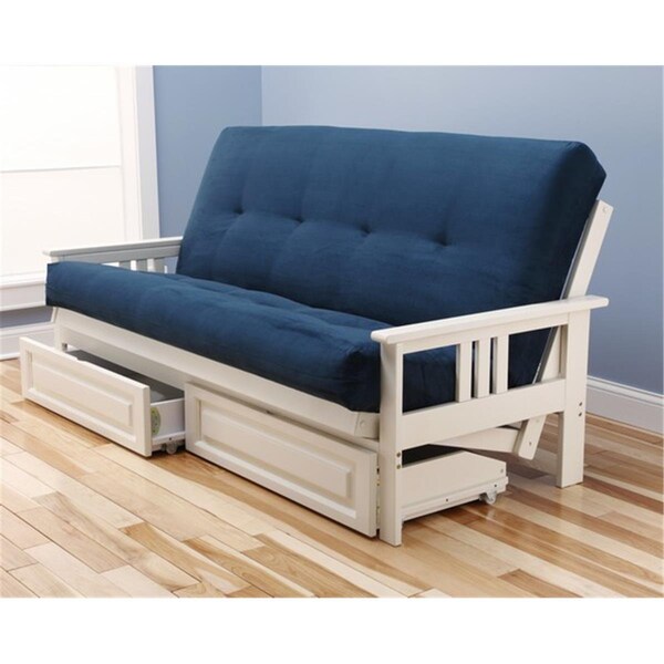 Templeton Monterey Frame Suede Mattress Storage Drawers, Blue - Blue - TE2597701