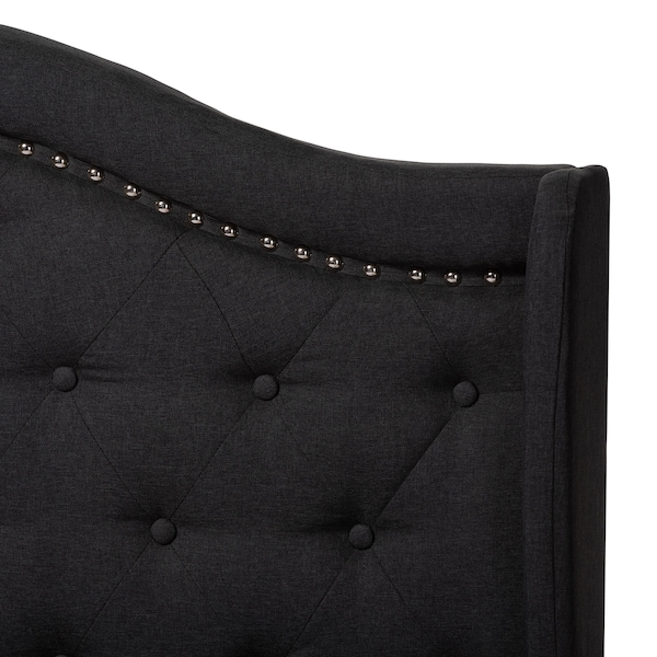 Baxton Studio Aden Modern Charcoal Grey Upholstered King Size Bed - 149-8973