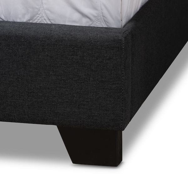 Baxton Studio Aden Modern Charcoal Grey Upholstered King Size Bed - 149-8973
