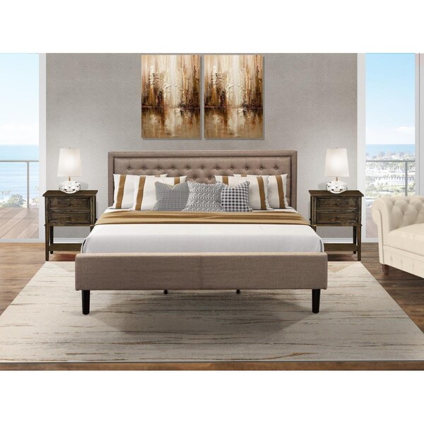 East West Furniture 3 Piece Kendall Bedroom Set - Black - KD16K-2VL07