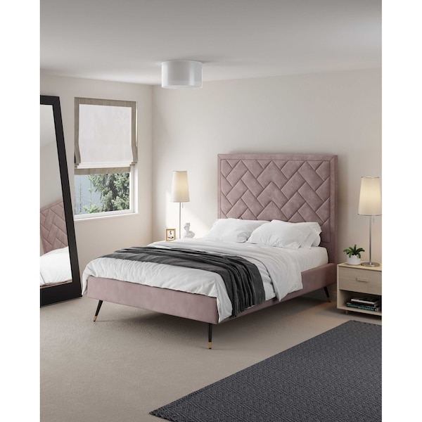 Manhattan Comfort Crosby Full- Size Bed in Blush - BD009-FL-BH