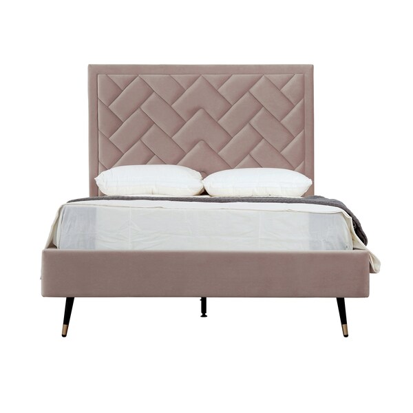 Manhattan Comfort Crosby Full- Size Bed in Blush - BD009-FL-BH