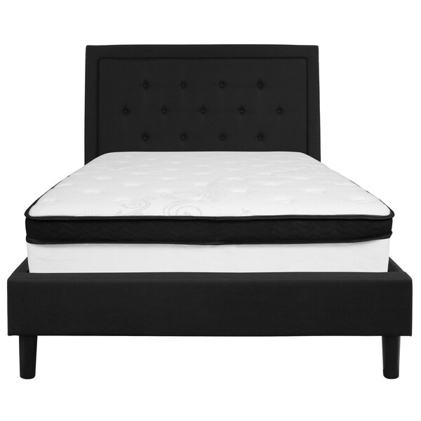 Flash Furniture Full Platform Bed Set, Black - SL-BMF-22-GG